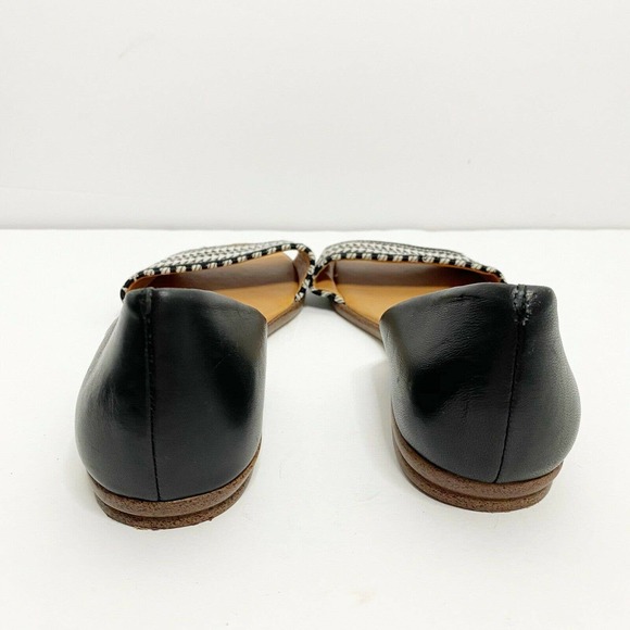 J Crew Leather Striped Textile Shoe D'Orsay Flat - Picture 5 of 7